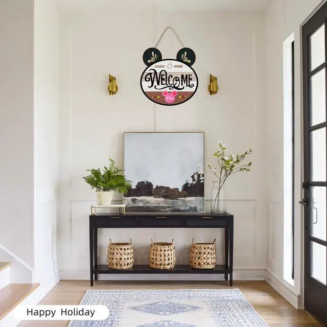 Alt view image 4 of 7 - 15.7'' Cute Mouse Seasonal Interchangeable Home Sign for Front Porch,18pcs Interchangeable Hanging Vertical Welcome Door Sign for Farmhouse/Wall/Porch Decor and Housewarming Gift