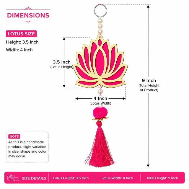 Alt view image 3 of 7 - Pack of 10 Lotus Hangings for Diwali Decoration Floral Wall Hangings for Temple, Wedding, Festival, and Christmas Decor (9 Inch x 4 Inch) Latkan Toran