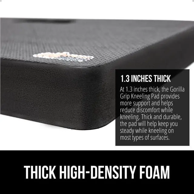 Alt view image 3 of 7 - Extra Thick Patent Pending Supportive Foam Kneeling Pad, Large Cushion Knee Pads for Gardening, Baby Bath Time, Dirt and Water Resistant, Workout and Garden Supplies, 17.5x11, Black