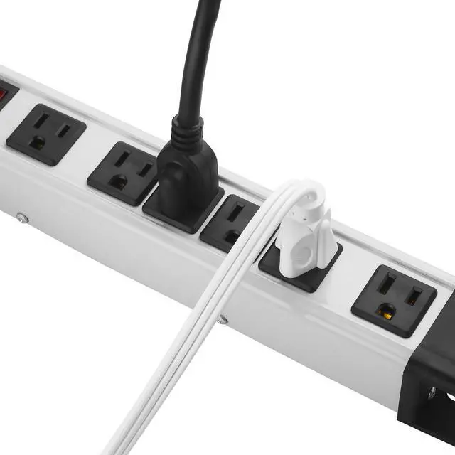 Alt view image 5 of 7 - Heavy Duty Surge Protector Power Strip - 6 Outlet Industrial With 15A, Shop Workshop Garden Metal, 6FT Cord, 1200 Joules, ETL Listed (15FT, Grey)