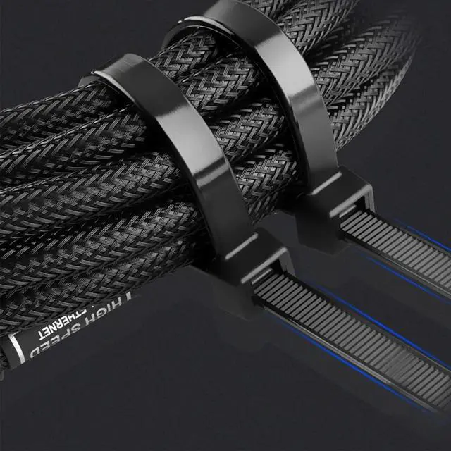 Alt view image 5 of 7 - 100Pcs Heavy Duty Industrial 14Inch Zip Toes Releasable Black Cable Ties Nylon Adjustable Tie wrap Reusable Zip Toes Tie Straps For Garden Plant Secure Vine Home Office Use