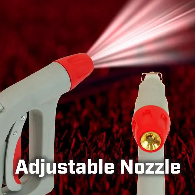 Alt view image 3 of 6 - High Temp, High Pressure Front Grip Spray Nozzle with Threaded Connection, Rated Up to 160°F and 125 PSI, Red/Black