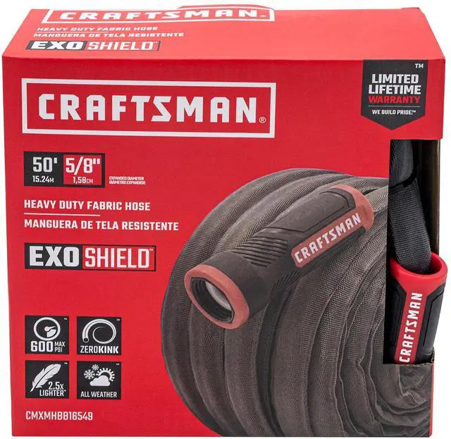 Main image of ExoShield Heavy-Duty Fabric Hose - Industrial-Grade Lightweight Garden Hose, 50 Feet x 5/8 Inch