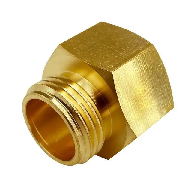 Alt view image 4 of 6 - 3/4 GHT Male x 1 NPT Female Connector, Brass Garden Hose Fitting, Adapter, Industrial Metal Brass Garden Hose to Pipe Fittings Connect (2 Pack)