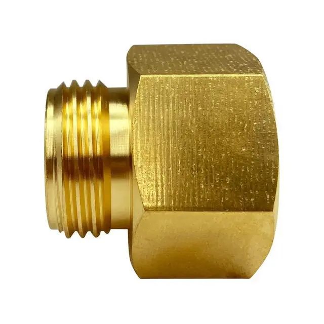Alt view image 5 of 6 - 3/4 GHT Male x 1 NPT Female Connector, Brass Garden Hose Fitting, Adapter, Industrial Metal Brass Garden Hose to Pipe Fittings Connect (2 Pack)