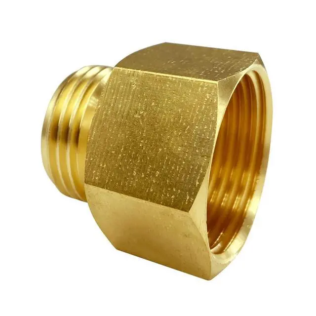 Alt view image 6 of 6 - 3/4 GHT Male x 1 NPT Female Connector, Brass Garden Hose Fitting, Adapter, Industrial Metal Brass Garden Hose to Pipe Fittings Connect (2 Pack)