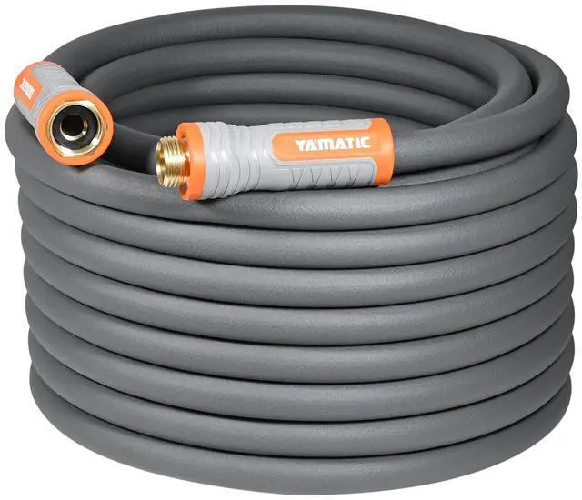 Main image of Heavy Duty Garden Hose 5/8 in x 60 ft with Swivel Handle, Super Flexible Water Hose, All-weather, Lightweight, Burst 600 PSI, Gray