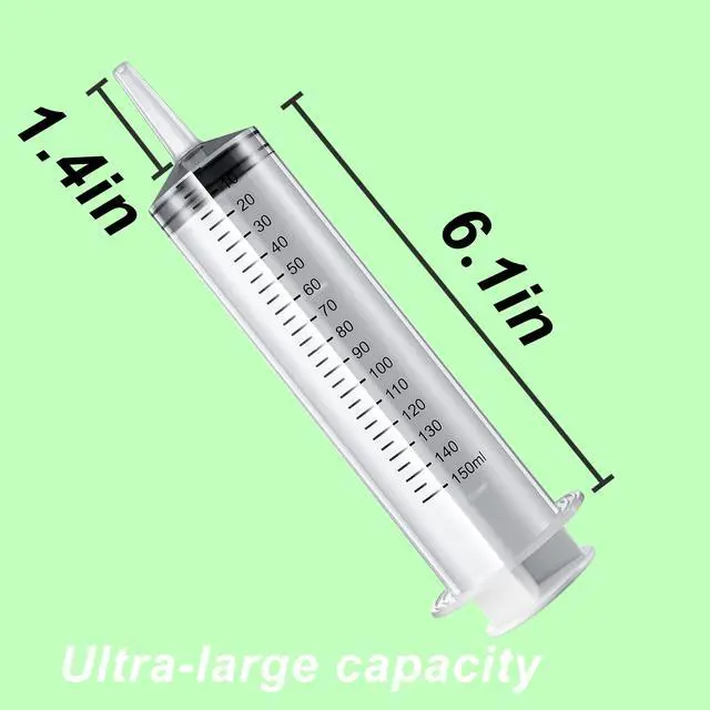 Alt view image 3 of 7 - 3 PACK 150 ML Large Syringes ,Plastic Garden Industrial Syringes for Scientific Labs, Measuring, Watering, Refilling, Filtration Multiple Uses