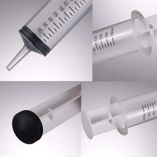 Alt view image 5 of 7 - 3 PACK 150 ML Large Syringes ,Plastic Garden Industrial Syringes for Scientific Labs, Measuring, Watering, Refilling, Filtration Multiple Uses