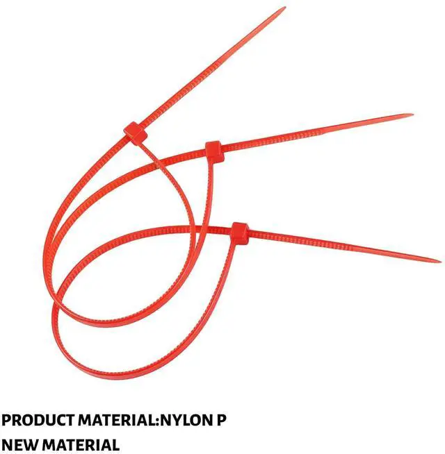Alt view image 4 of 7 - Zip Ties, 100pcs Red Cable Zip Ties 12 Inch, Heavy Duty Nylon Wire Ties High Tensile Strength, Self-Locking Nylon Tie Wraps for Indoor and Outdoor for Object Bundling and Fastening