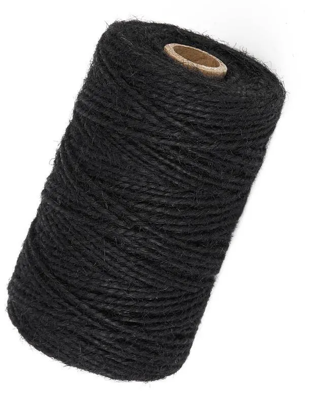 Alt view image 3 of 7 - 328 Feet 2mm Thick Black Natural Jute Twine, Garden Twine Heavy Duty Industrial Packing Materials String Wrapping, Arts, and Crafts, Halloween Wrapping, Gardening Applications