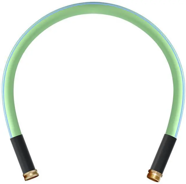 Main image of Heavy Duty Garden Hose 5/8 Inch x 3 Foot Green Color, Short Connection Leader Hose with Male-Female Connectors (3FT)