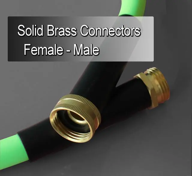 Alt view image 3 of 7 - Heavy Duty Garden Hose 5/8 Inch x 3 Foot Green Color, Short Connection Leader Hose with Male-Female Connectors (3FT)