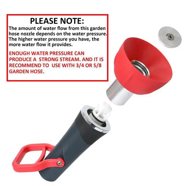 Alt view image 2 of 7 - Industrial Fireman's Garden Hose Nozzle High Flow, Professional High Volume Classic Fireman Style Spray Nozzle, Heavy Duty Adjustable Twist Hose Nozzle with Large Shut-off Handle, 250 PSI