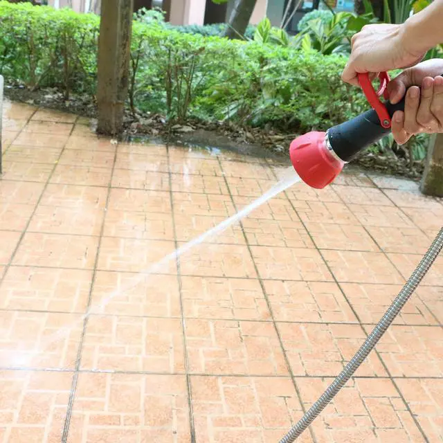 Alt view image 5 of 7 - Industrial Fireman's Garden Hose Nozzle High Flow, Professional High Volume Classic Fireman Style Spray Nozzle, Heavy Duty Adjustable Twist Hose Nozzle with Large Shut-off Handle, 250 PSI