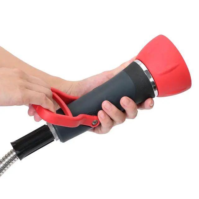 Alt view image 7 of 7 - Industrial Fireman's Garden Hose Nozzle High Flow, Professional High Volume Classic Fireman Style Spray Nozzle, Heavy Duty Adjustable Twist Hose Nozzle with Large Shut-off Handle, 250 PSI