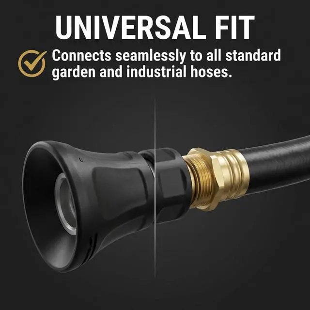 Alt view image 3 of 4 - Industries Power Flow Fireman Style Nozzle SP-020N Heavy Duty Adjustable Garden Hose Spray Nozzle with Comfort Grip, Leakproof Design
