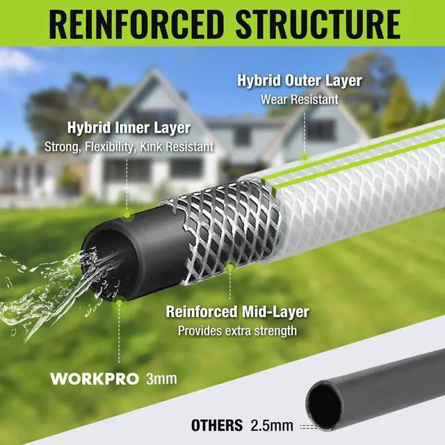 Alt view image 3 of 7 - Garden Hose 5/8" x 10FT, Heavy Duty