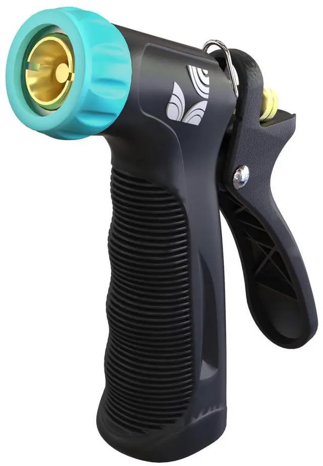 Main image of Industrial Hot/Cold Water Jet Hose Nozzle 500012 with Threaded Tip, Rear Trigger and Comfort Grip by New England Garden Tools for Cleaning Kitchens & Work Sites, Watering Plants & Yards, Washing Cars