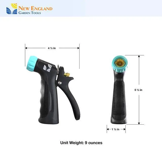 Alt view image 6 of 6 - Industrial Hot/Cold Water Jet Hose Nozzle 500012 with Threaded Tip, Rear Trigger and Comfort Grip by New England Garden Tools for Cleaning Kitchens & Work Sites, Watering Plants & Yards, Washing Cars