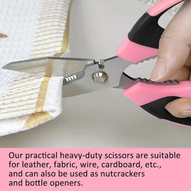 Alt view image 4 of 6 - Utility Scissors Heavy Duty, Ultra Sharp Blade Shears, Comfortable Non-Slip Handle, Multipurpose Stainless Steel Scissors For Cutting Cardboard, Fabric, Carpet, Leather, Wire