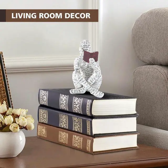 Alt view image 4 of 7 - Home Decor Pulp Reading Women Thinker Statue Aesthetic Sculpture Room Decor Modern Abstract Decoration on Shelf Table Desk for Living Room Office Bedroom A