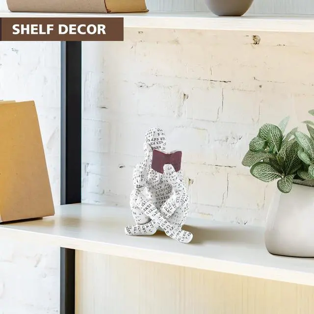 Alt view image 5 of 7 - Home Decor Pulp Reading Women Thinker Statue Aesthetic Sculpture Room Decor Modern Abstract Decoration on Shelf Table Desk for Living Room Office Bedroom A