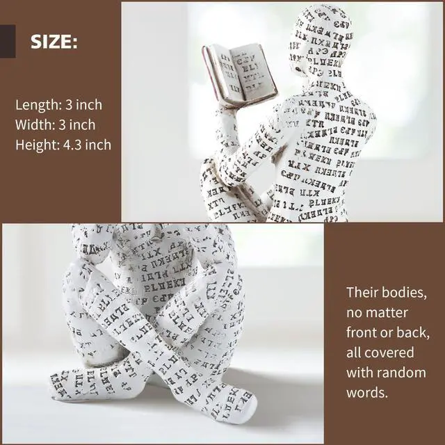 Alt view image 3 of 7 - Home Decor Pulp Reading Women Thinker Statue Aesthetic Sculpture Room Decor Modern Abstract Decoration on Shelf Table Desk for Living Room Office Bedroom A