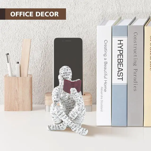 Alt view image 6 of 7 - Home Decor Pulp Reading Women Thinker Statue Aesthetic Sculpture Room Decor Modern Abstract Decoration on Shelf Table Desk for Living Room Office Bedroom A