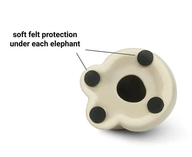 Alt view image 6 of 7 - Loving Pair of Elephants in Beige & Grey - Modern Ceramic Sculpture - Figurine as a Set - Decoration Figure 6.3" high - Ornament Elephant in Love