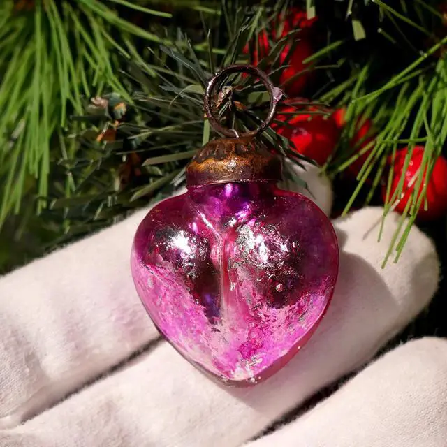 Alt view image 5 of 7 - 25 Piece Handcrafted Glass Vintage Ornaments with Gift Box- Vintage Christmas Tree Ornaments Set- Distress Mini Xmas Decor - Unique Retro Christmas Decorations Bulk, Reusable Holiday Decor