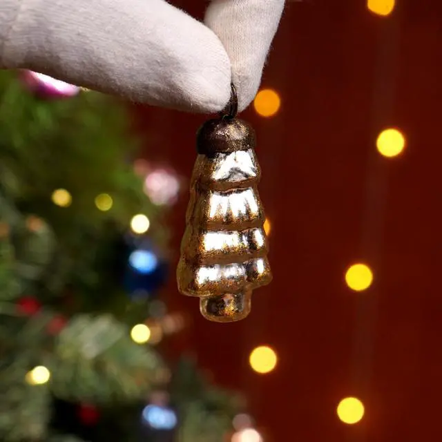 Alt view image 4 of 7 - 25 Piece Handcrafted Glass Vintage Ornaments with Gift Box- Vintage Christmas Tree Ornaments Set- Distress Mini Xmas Decor - Unique Retro Christmas Decorations Bulk, Reusable Holiday Decor