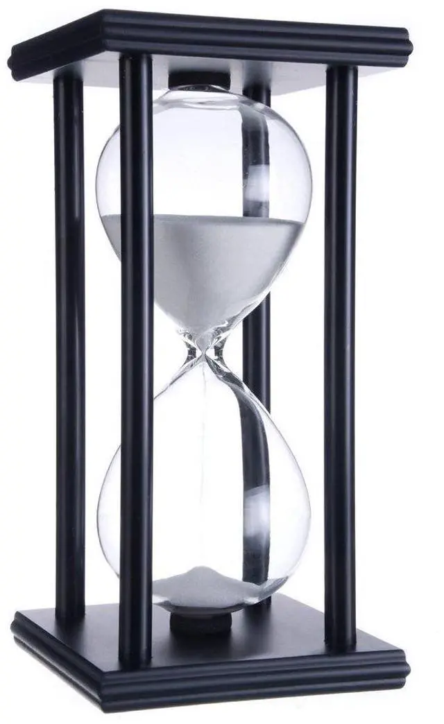 Main image of Newbought 60 Minutes Timer 60 Minutes Decoration for Children's Room Birthday Tea Coffee Table Book Shelf School Game Ornament Wooden Frame Clock White