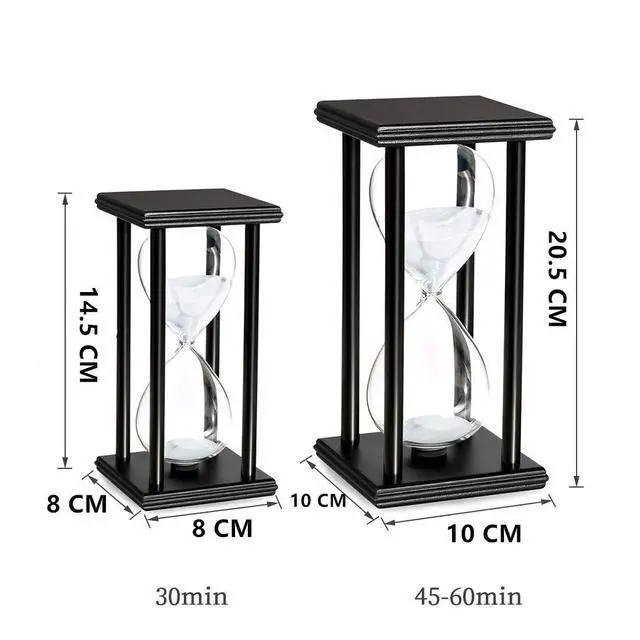 Alt view image 2 of 7 - Newbought 60 Minutes Timer 60 Minutes Decoration for Children's Room Birthday Tea Coffee Table Book Shelf School Game Ornament Wooden Frame Clock White
