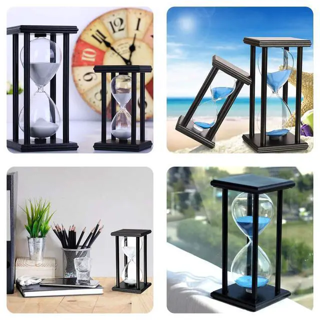Alt view image 5 of 7 - Newbought 60 Minutes Timer 60 Minutes Decoration for Children's Room Birthday Tea Coffee Table Book Shelf School Game Ornament Wooden Frame Clock White