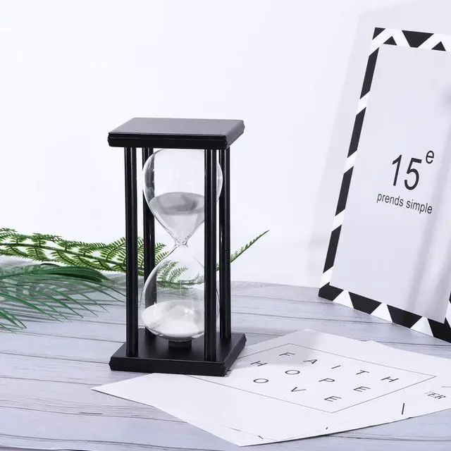 Alt view image 6 of 7 - Newbought 60 Minutes Timer 60 Minutes Decoration for Children's Room Birthday Tea Coffee Table Book Shelf School Game Ornament Wooden Frame Clock White