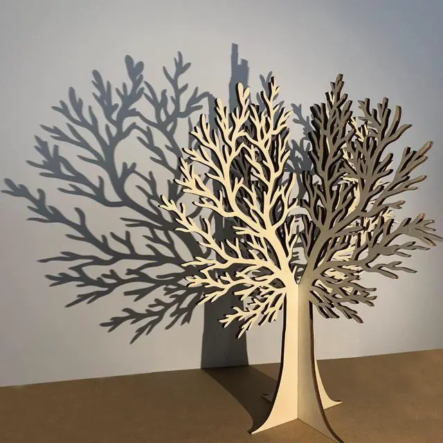 Alt view image 2 of 5 - Wood Tree Crafts 3D Tree of Life Sign Ornament Natural Wood Artificial Table Tree Desktop Fake Faux Plants Ornaments Wooden Home Room Decor Holiday Party Wedding Farmhouse Decoration 14x12 Inch