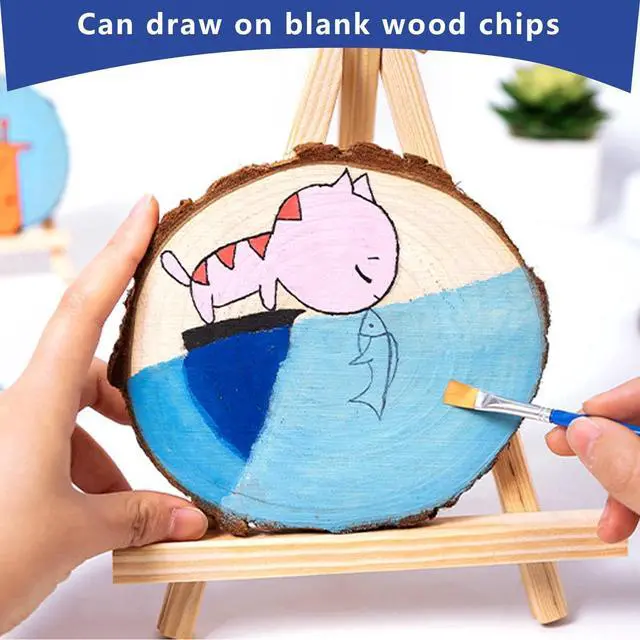 Alt view image 3 of 7 - 17 PCS Unfinished Wood Slices for Centerpieces - 5.1-5.5 Inch,Round Natural Discs with Tree Bark, Wooden Cookies Circles for Crafts Christmas Ornaments, Rustic Wedding Decor,Table Decoration