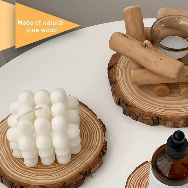 Alt view image 4 of 7 - 17 PCS Unfinished Wood Slices for Centerpieces - 5.1-5.5 Inch,Round Natural Discs with Tree Bark, Wooden Cookies Circles for Crafts Christmas Ornaments, Rustic Wedding Decor,Table Decoration