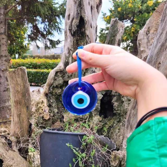 Alt view image 5 of 6 - 2.3" Turkish Evil Eye Decor Ornament - Evil Eye Wall Hanging - Home Protection Charm Evil Eye Wall Decor - Turkish Nazar Amulet