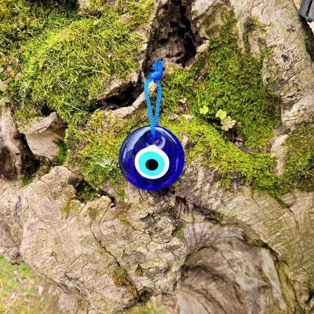 Alt view image 6 of 6 - 2.3" Turkish Evil Eye Decor Ornament - Evil Eye Wall Hanging - Home Protection Charm Evil Eye Wall Decor - Turkish Nazar Amulet