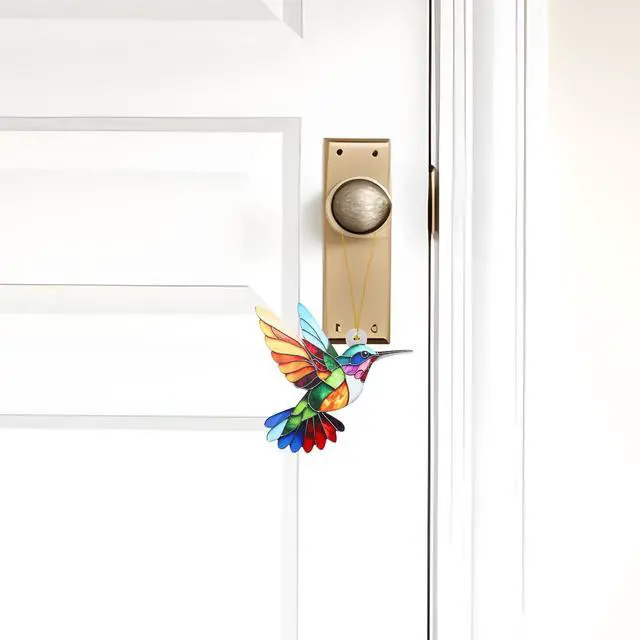Alt view image 5 of 7 - 2pcs Hummingbird Gift for Women, Colorful Suncatcher Ornament, Christmas Tree Decor, Hanging Ornament for Door Yard Window Outdoor Birthday Father Day Graduation Gift