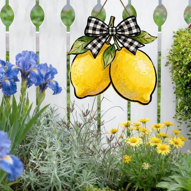 Alt view image 5 of 7 - Lemon Welcome Door Sign for Front Door Spring Summer Hanging Wreath 10"x10" Fresh Lemon Wood Sign Front Door Farmhouse Fall Wall Porch Art Home Kitchen Living Room Indoor Outdoor Ornaments