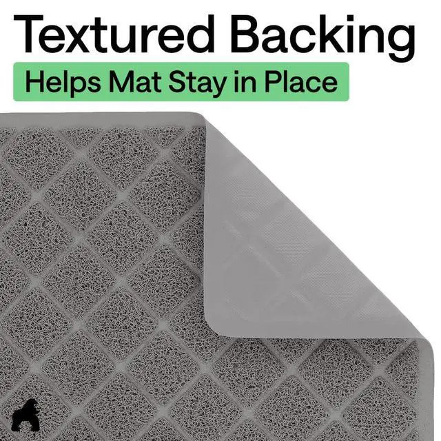 Alt view image 4 of 7 - Cat Litter Box Mat, 35x23, Cushioned Coil Mesh Litter Trapping Mats, Scatter Control Supplies for Less Mess, Phthalate Free, Ultra Deep Catch Grooves, Rinse or Vacuum to Clean, Gray