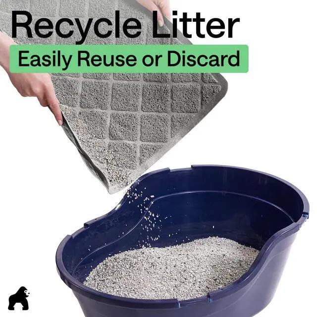 Alt view image 6 of 7 - Cat Litter Box Mat, 35x23, Cushioned Coil Mesh Litter Trapping Mats, Scatter Control Supplies for Less Mess, Phthalate Free, Ultra Deep Catch Grooves, Rinse or Vacuum to Clean, Gray