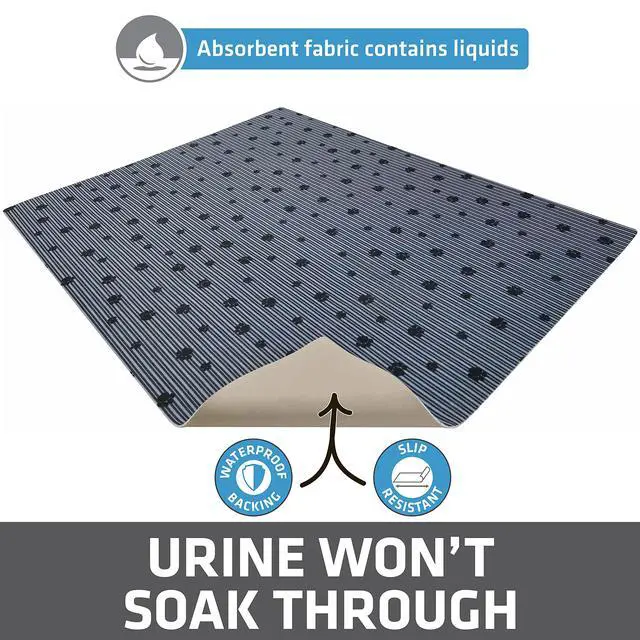 Alt view image 3 of 7 - Cat Litter Box Mat, Litter Trapping Mat, Waterproof, Urine-Proof, Absorbent, Machine Washable, Soft on Paws, Contains Mess, Protects Floors, Kitten Supplies, Dark Grey, 28x36 XL