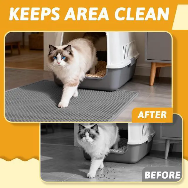 Alt view image 5 of 7 - Cat Litter Mat Double Layer Waterproof Urine Proof Trapping Mat 1 Pack (Gray, 30x24 Inch (Pack of 1))