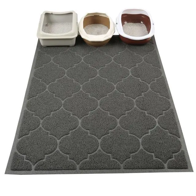 Alt view image 2 of 7 - LittleTiger Cat Litter Mat, XL Super Size, Phthalate Free, Easy to Clean, 46x35 Inches, Durable, Soft on Paws, Large Litter Mat.