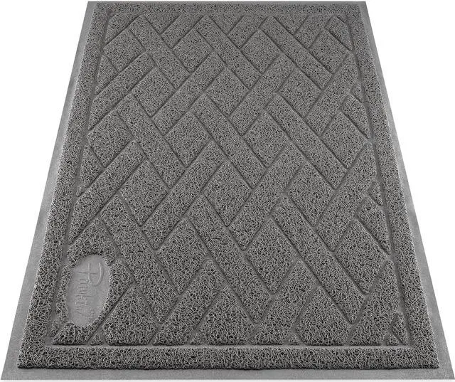 Main image of Cat Litter Mat, Patented Design with Litter Lock Mesh, Extra Large, Durable, Easy to Clean, Soft, Fits Under Litter Box, Litter Free Floors, Gray