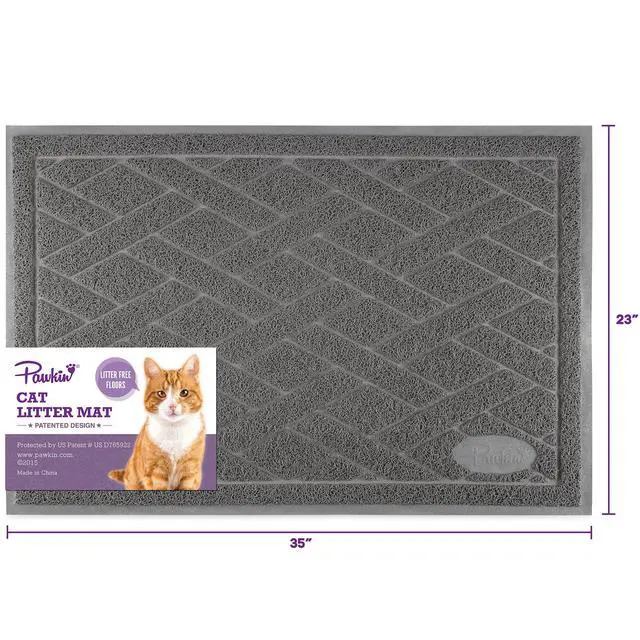 Alt view image 6 of 7 - Cat Litter Mat, Patented Design with Litter Lock Mesh, Extra Large, Durable, Easy to Clean, Soft, Fits Under Litter Box, Litter Free Floors, Gray